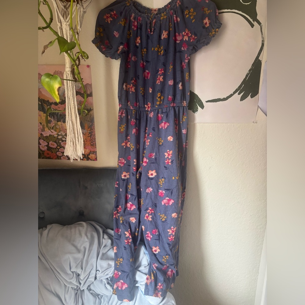 Carter's Navy Floral Jumpsuit  with Pink and Yellow Flowers make an offer